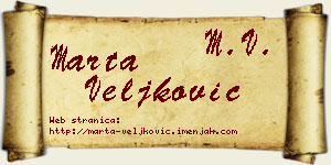 Marta Veljković vizit kartica